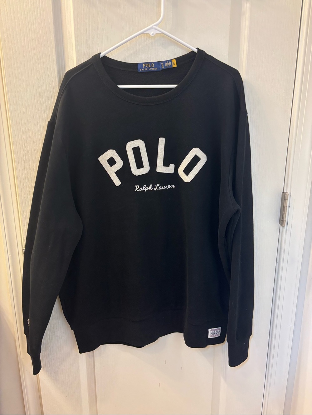 Polo Ralph Lauren Men’s XL Black Fleece Sweatshirt Big POLO Applique Pony RL 67